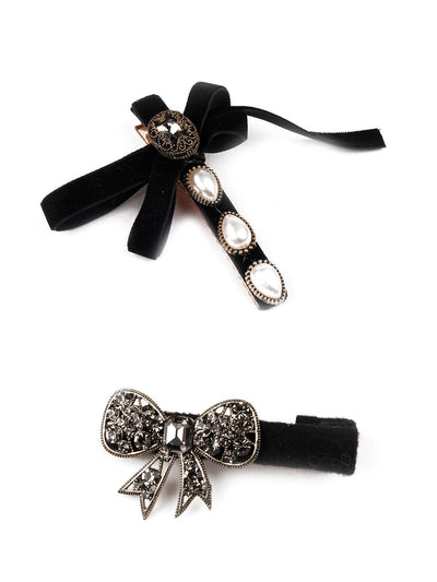 BLACK AND GOLD STYLISH HAIR CLIPS - Odette