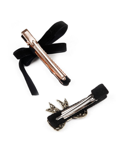 BLACK AND GOLD STYLISH HAIR CLIPS - Odette