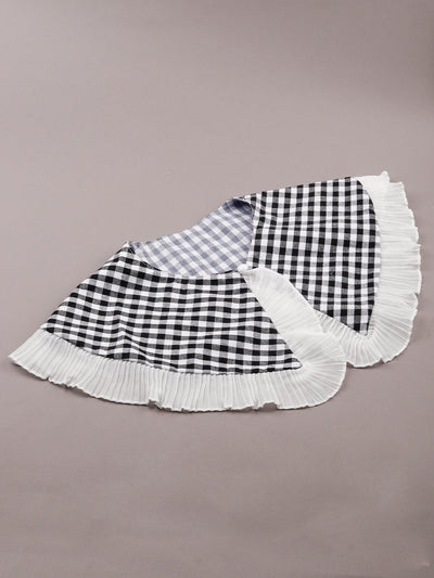 Black and white checkered detachable collar - Odette