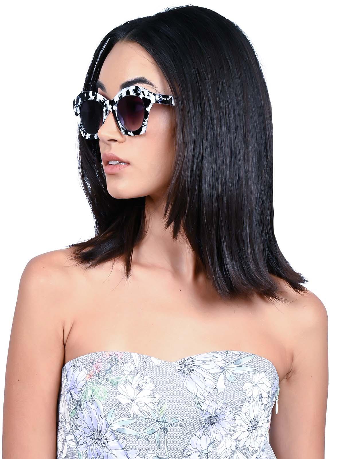 Black and white textured frame sunglasses for women - Odette