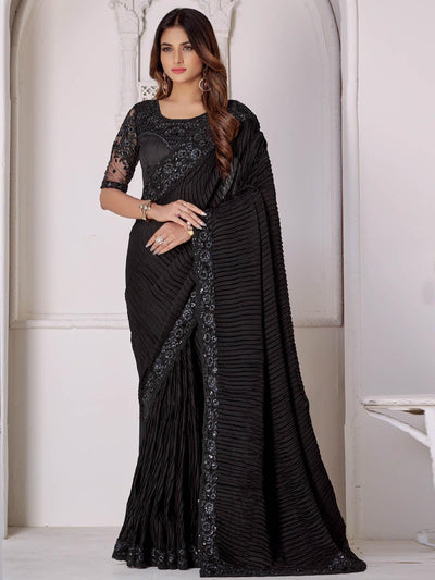 Black Banglori Silk Designer Saree - Odette