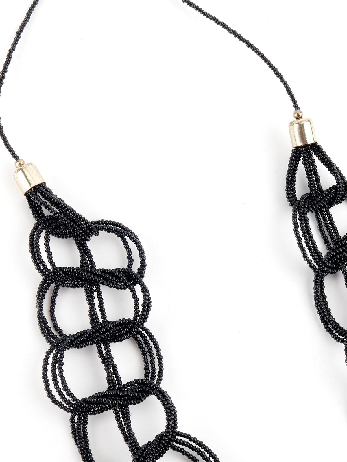 Black Beads Entangled Chain - Odette