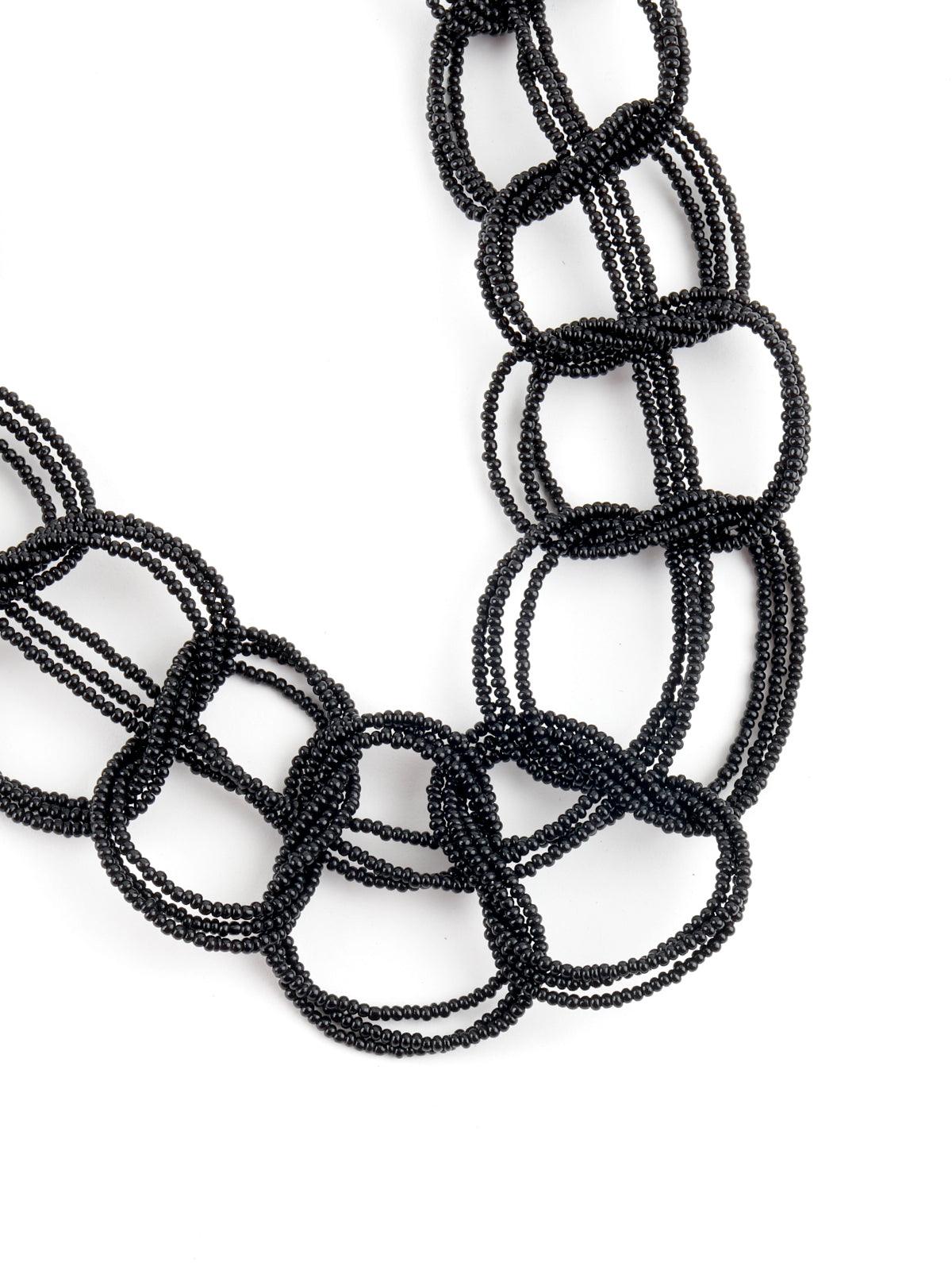 Black Beads Entangled Chain - Odette
