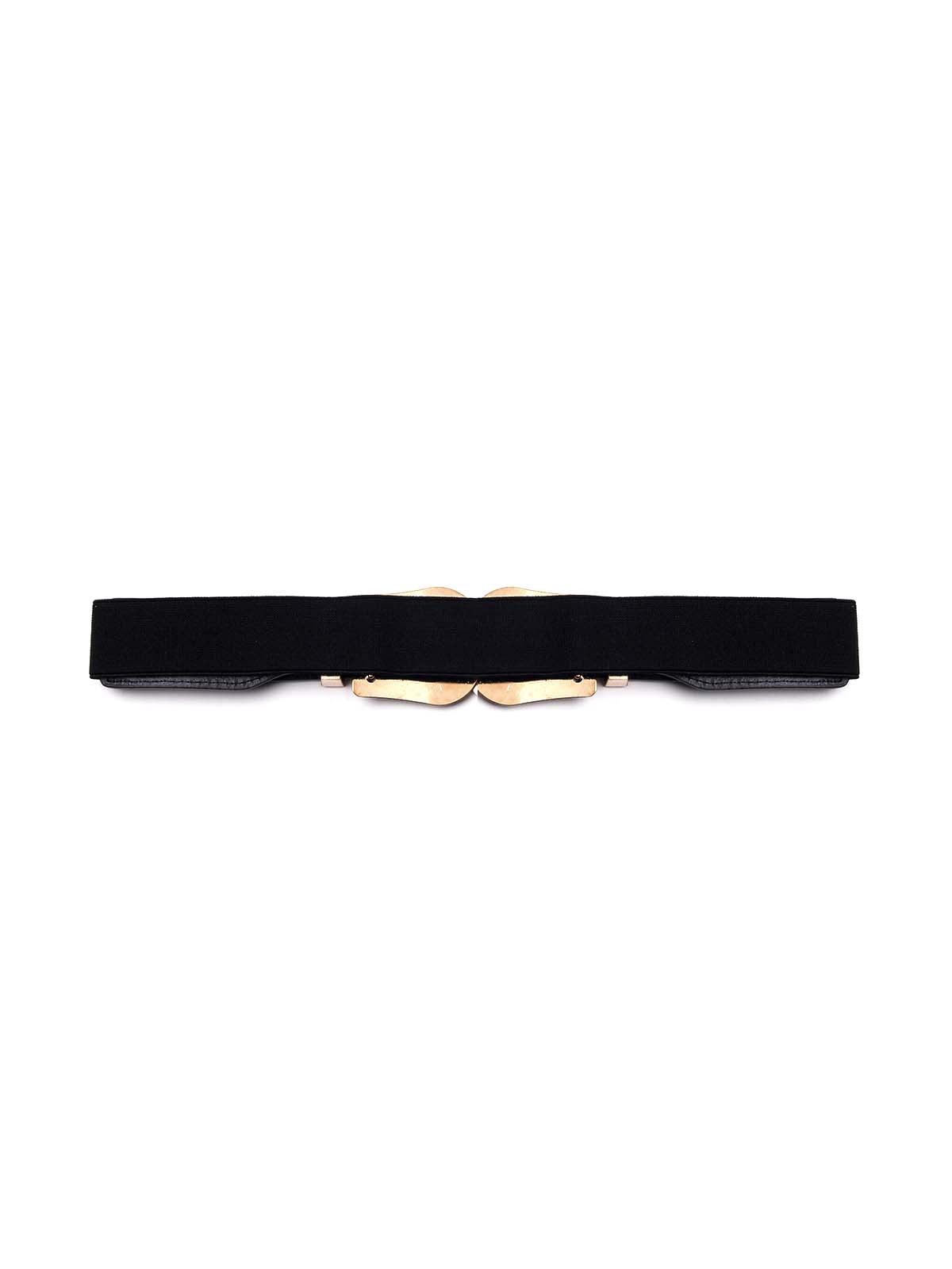 Black belt embellished with buckle on it - Odette