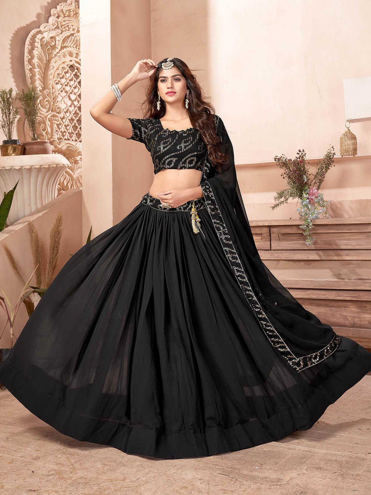 Dot Printed Party Wear Black Girls Ghagra Choli, Size: Xl at Rs 350 in Surat