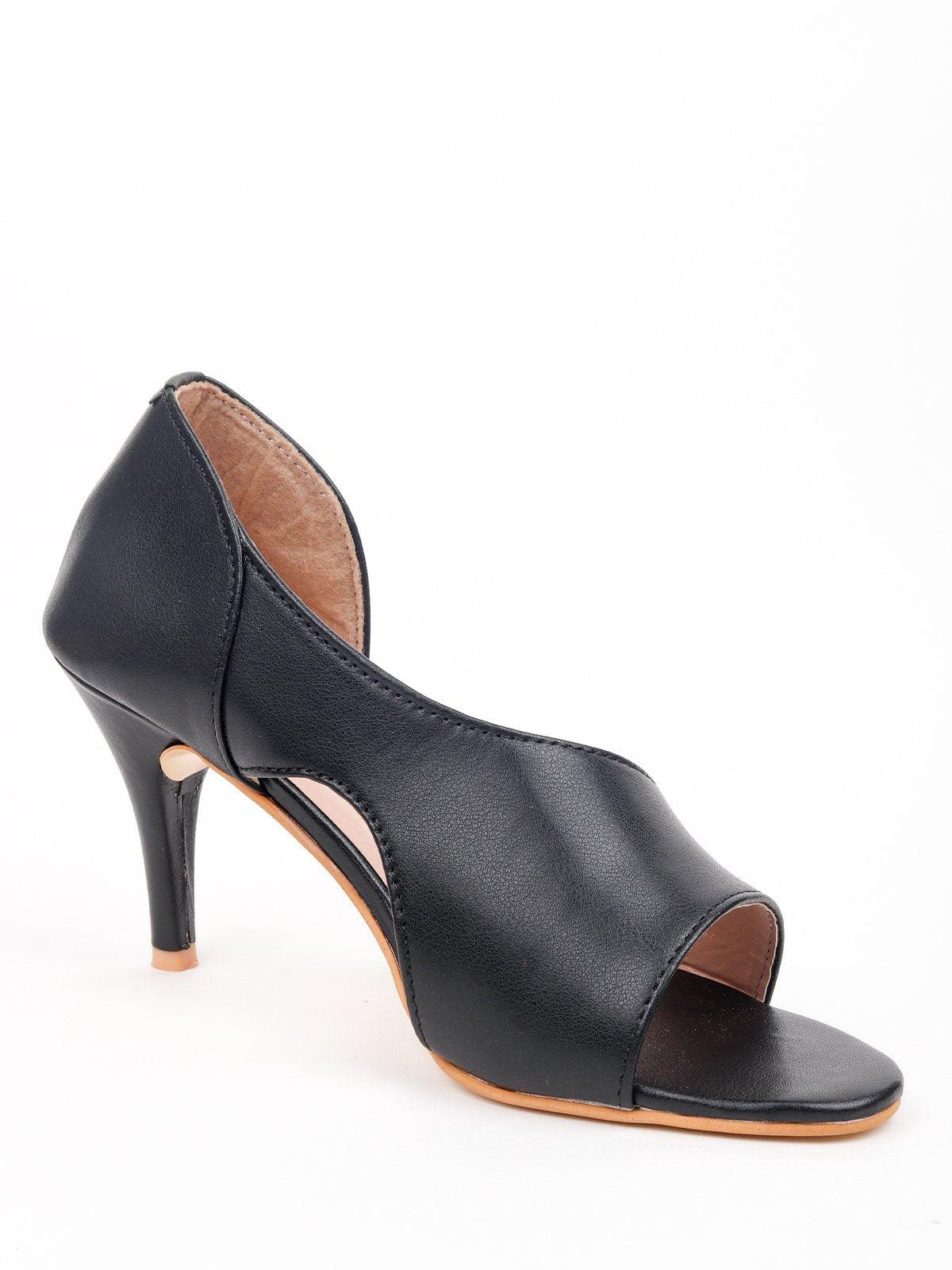 Faux leather block discount heels