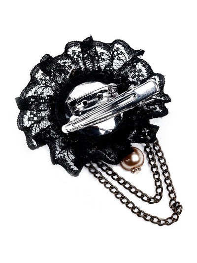Black Lace Picture Themed Elegant Brooch - Odette