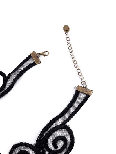 Black lace statement necklace - Odette