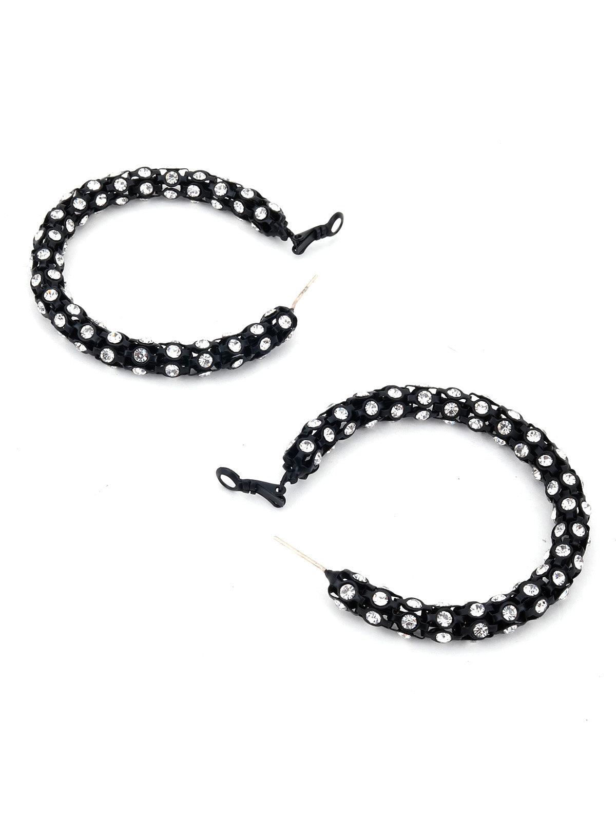 Black Round Acrylic Hoops - Odette