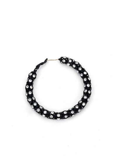 Black Round Acrylic Hoops - Odette