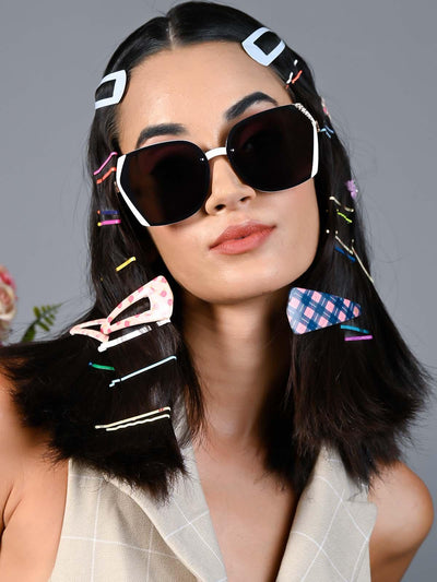 Black shaded studded sunglasses for women - Odette