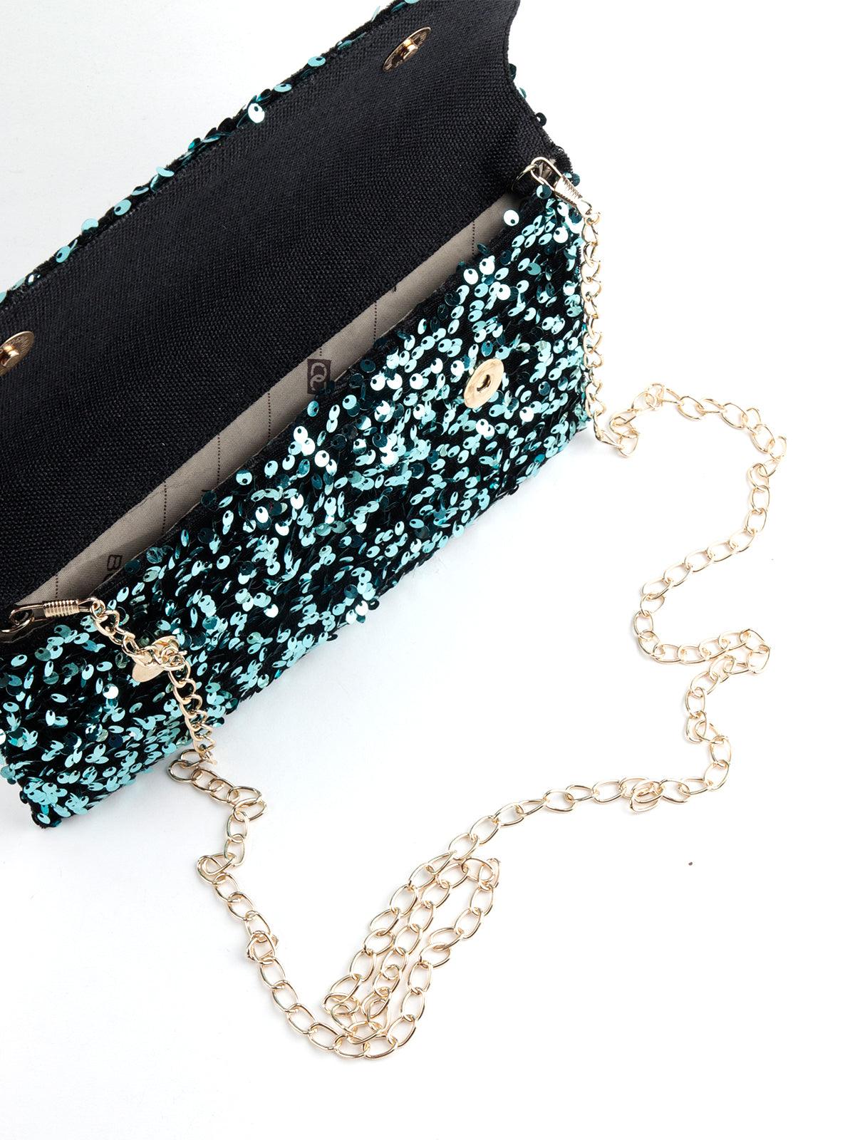 Black shimmery handbag - Odette