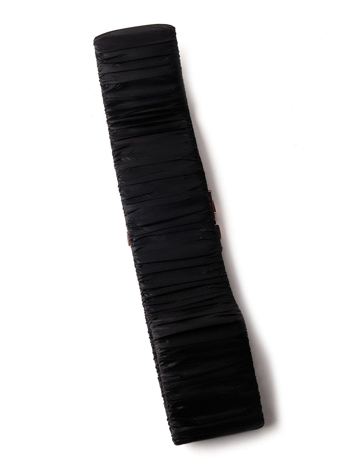 Black Stylish Pleated Belt - Odette