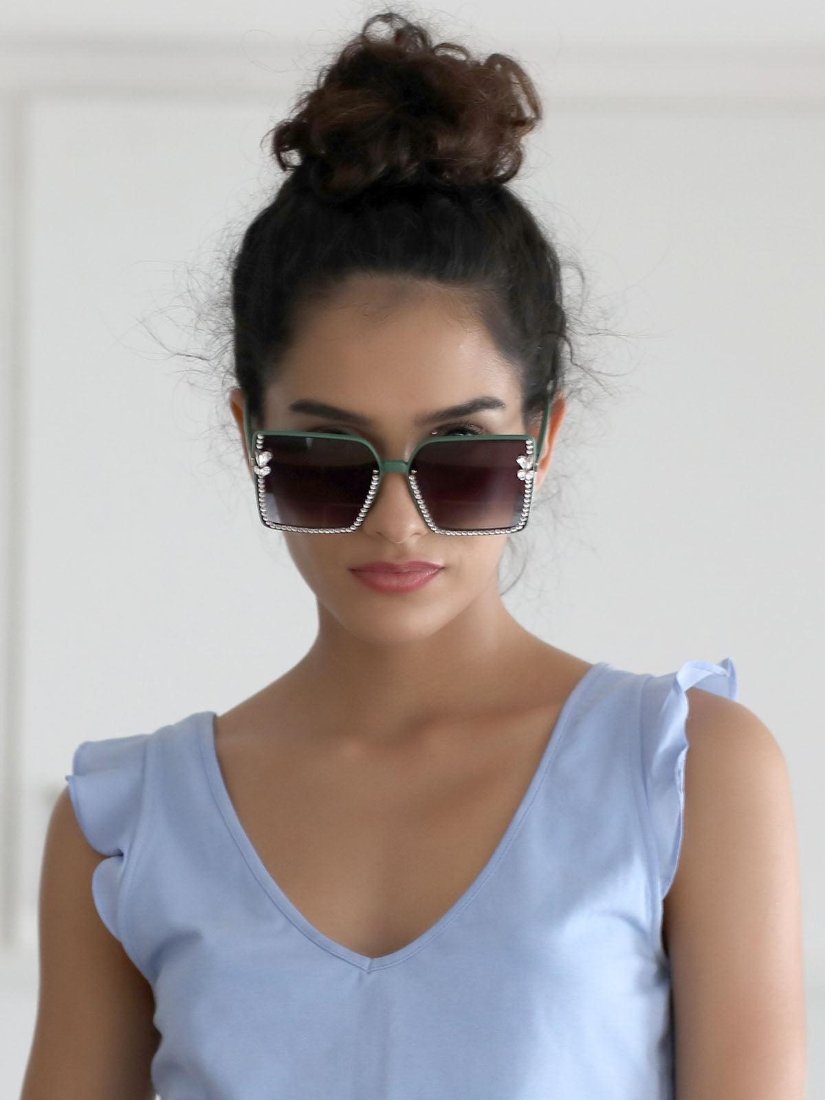 Black tinted studded sunglasses - Odette