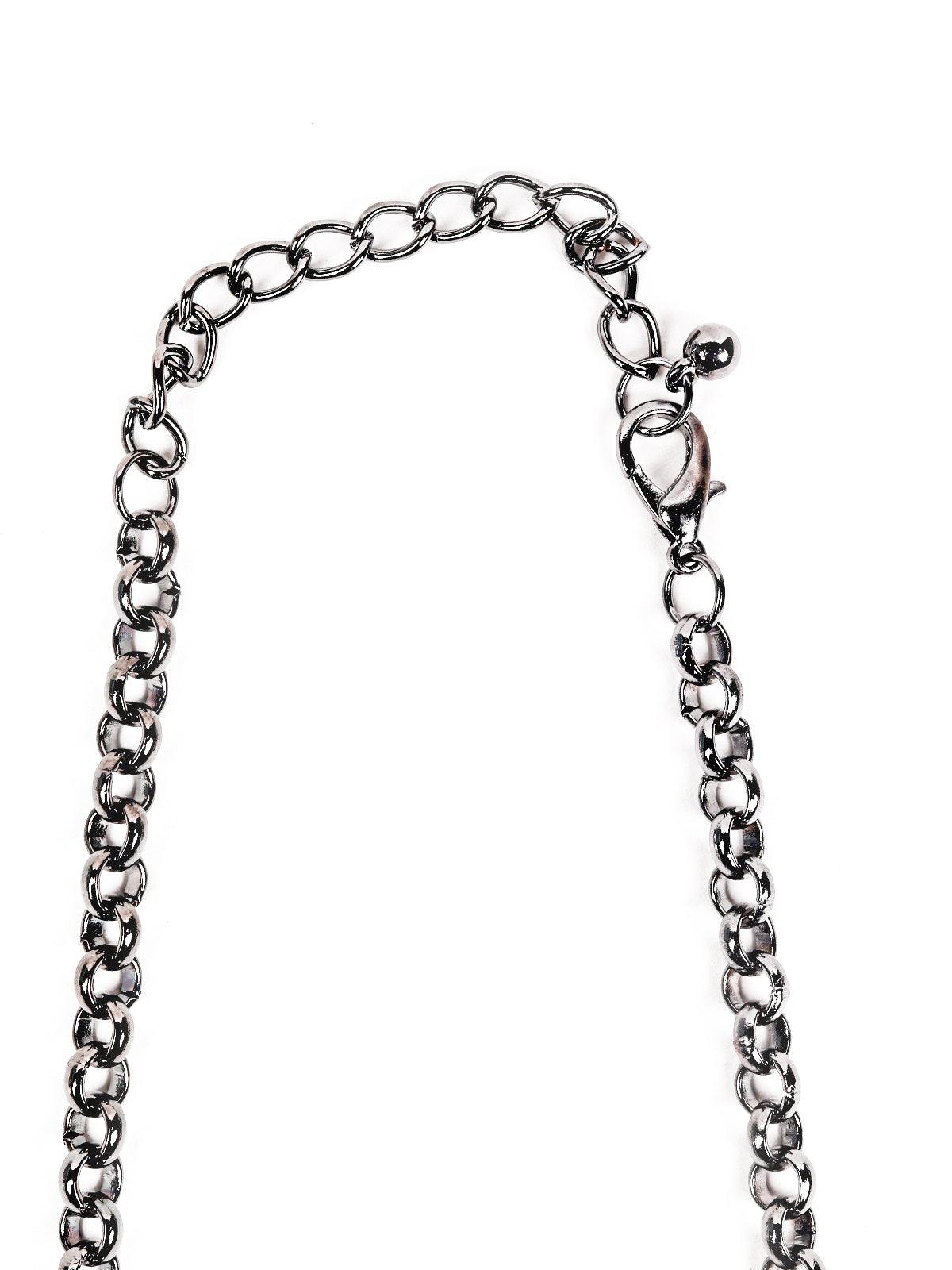 Black Tone Double Layered Necklace - Odette