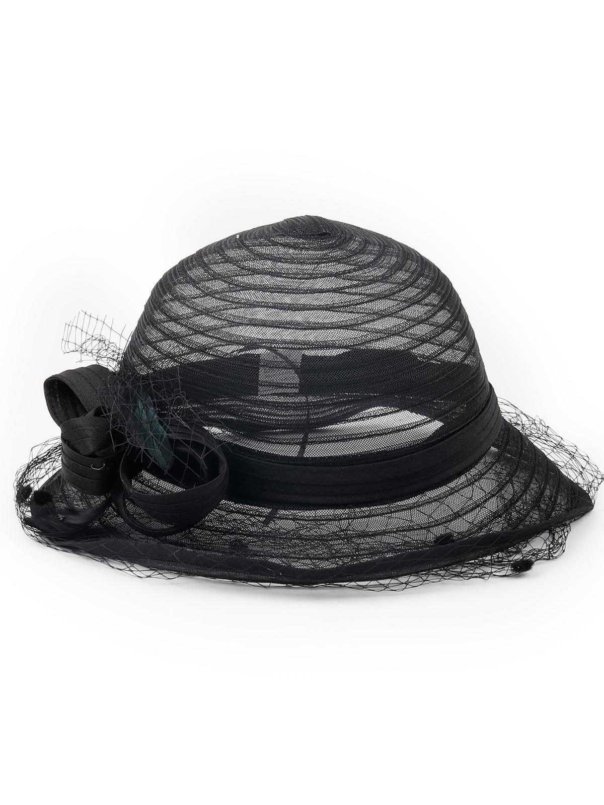 Black transparent netted hat for women - Odette