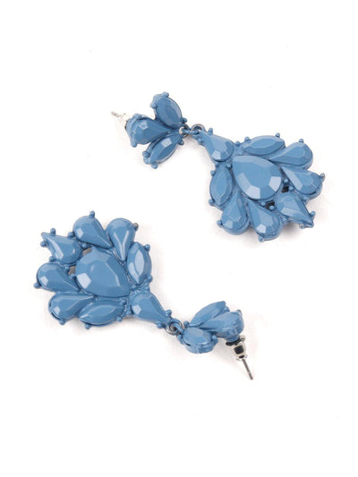 Blue chandelier tear drop earrings - Odette
