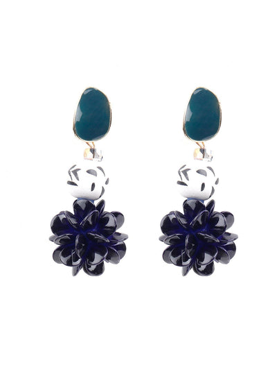 Blue flower earrings for women - Odette