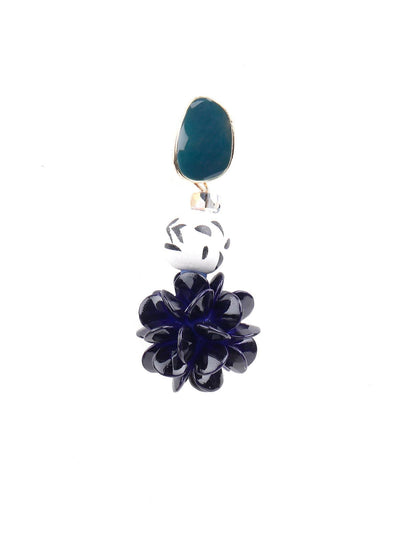 Blue flower earrings for women - Odette