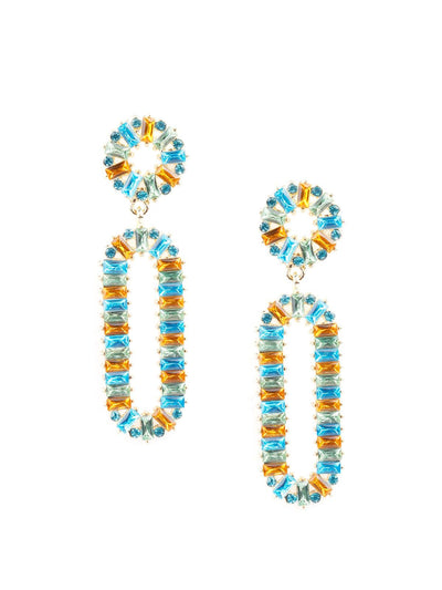 Blue stunning structured drop earrings - Odette