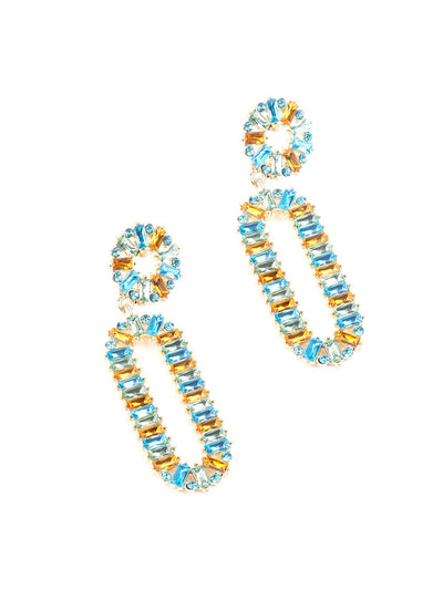 Blue stunning structured drop earrings - Odette
