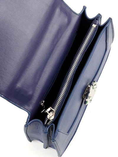 Bluish Purple Leather Bag - Odette