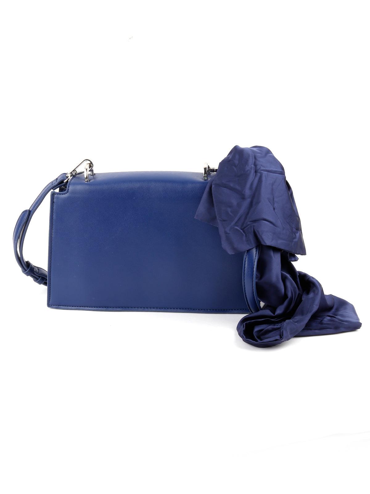 Bluish Purple Leather Bag - Odette
