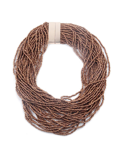 Boho brown styled layered necklace for women - Odette