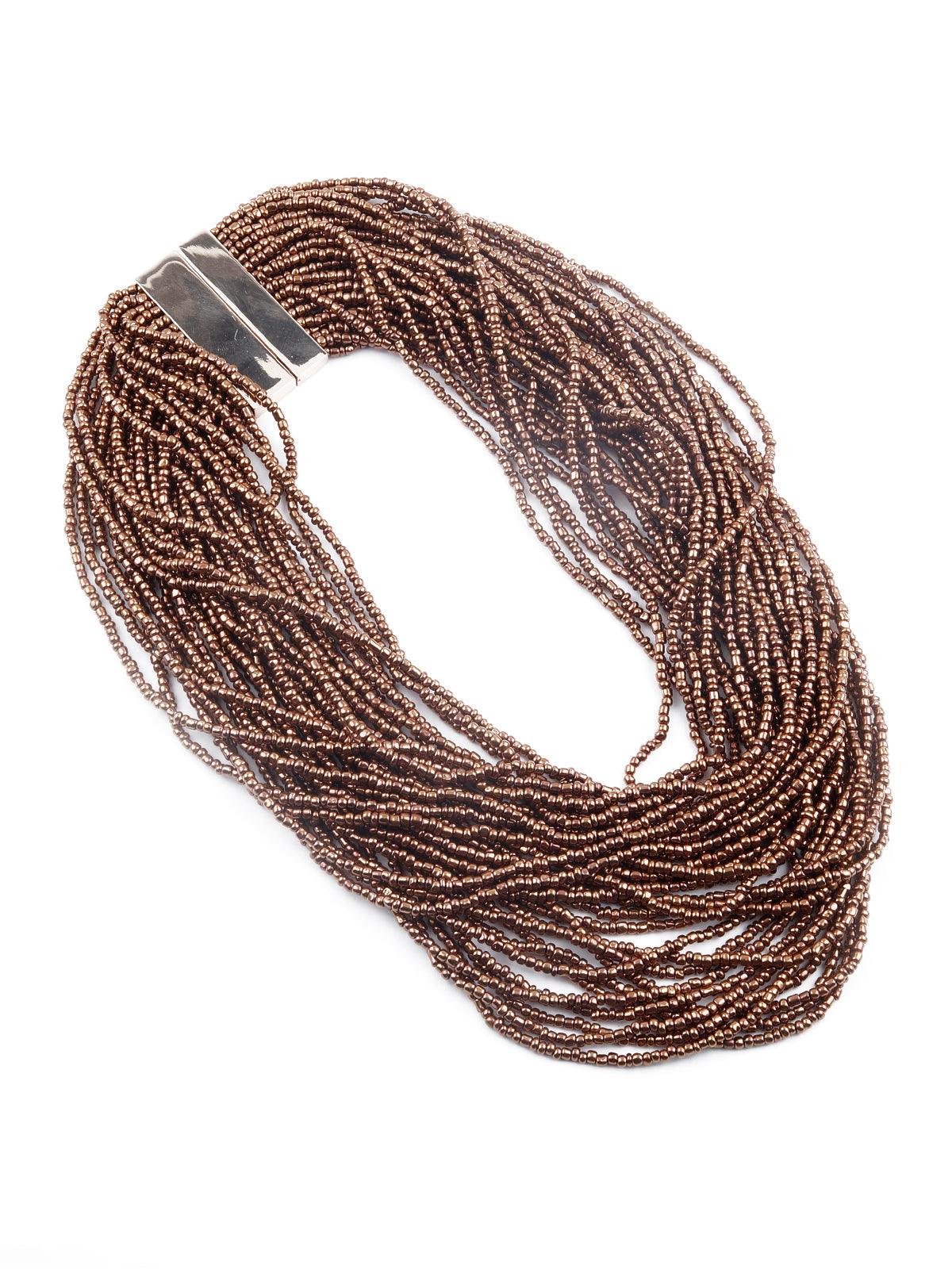 Boho brown styled layered necklace for women - Odette