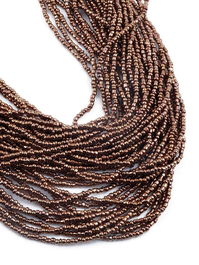 Boho brown styled layered necklace for women - Odette