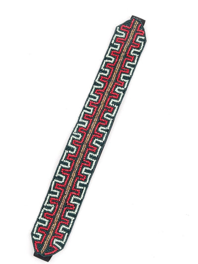 Boho style beaded belt (Red) - Odette