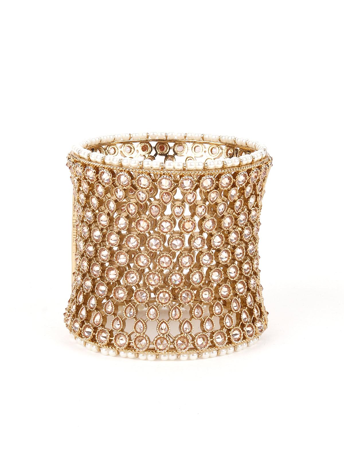 Bold Gold Embellished Bracelet - Odette