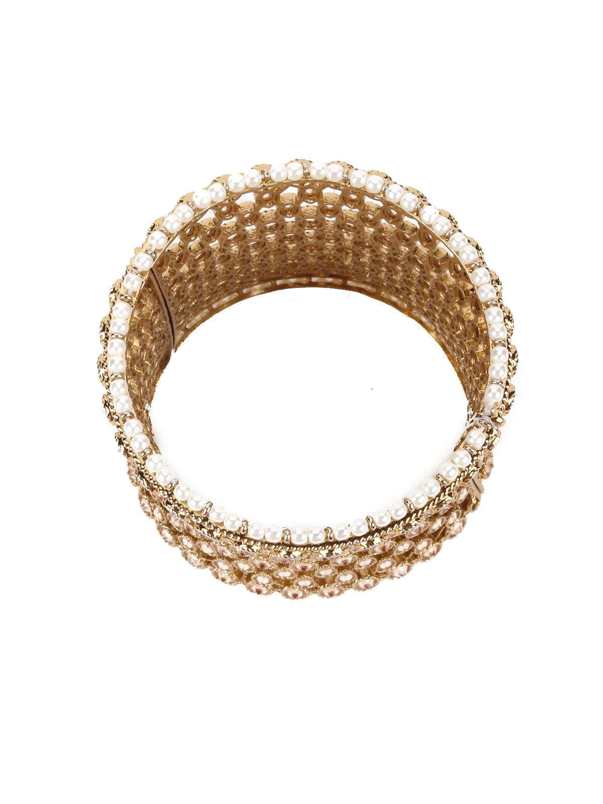Bold Gold Embellished Bracelet - Odette