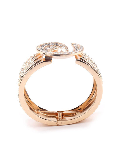 Broad gold studded bracelet for women - Odette
