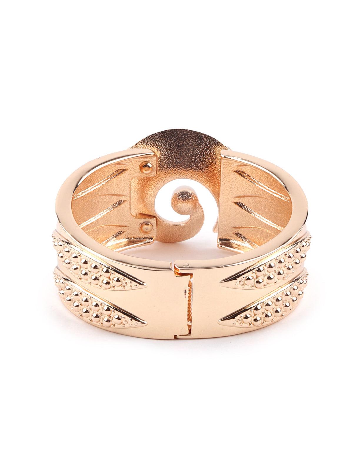 Broad gold studded bracelet for women - Odette