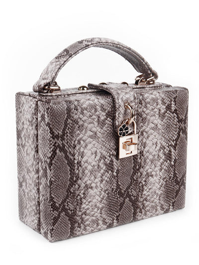 Brown animal print box sling bag for women - Odette