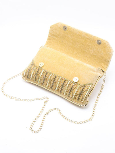 Brown beads and faux pearl bag - Odette
