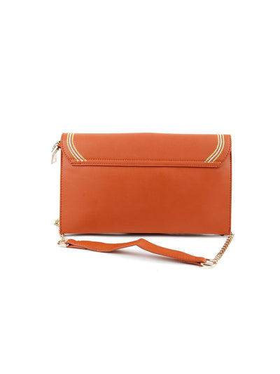 Brown Bow Design Envelope Shape Handbag - Odette