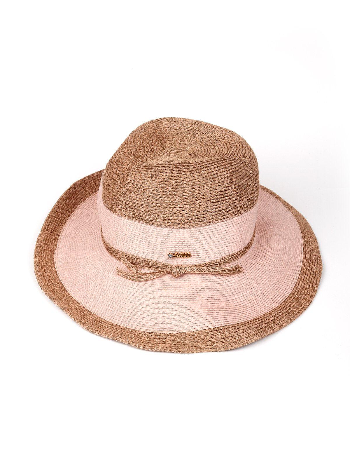 Brown-Dust Pink Chic Woven Hat - Odette