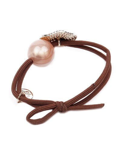 Brown Gorgeous charms embellished pair of hair -ties - Odette