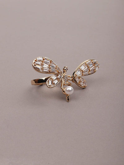 Butterfly shaped gold tone finger ringÂ  - Odette