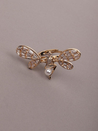 Butterfly shaped gold tone finger ringÂ  - Odette