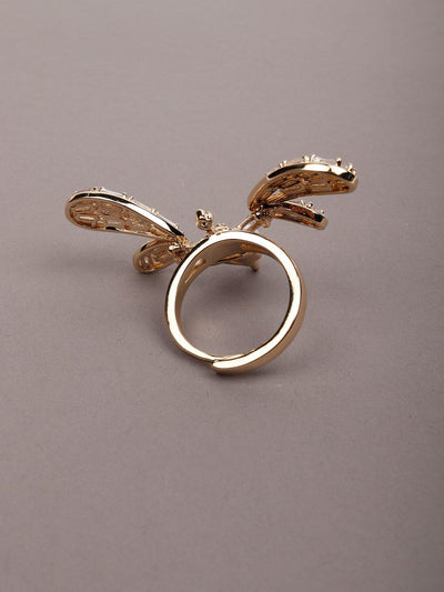 Butterfly shaped gold tone finger ringÂ  - Odette