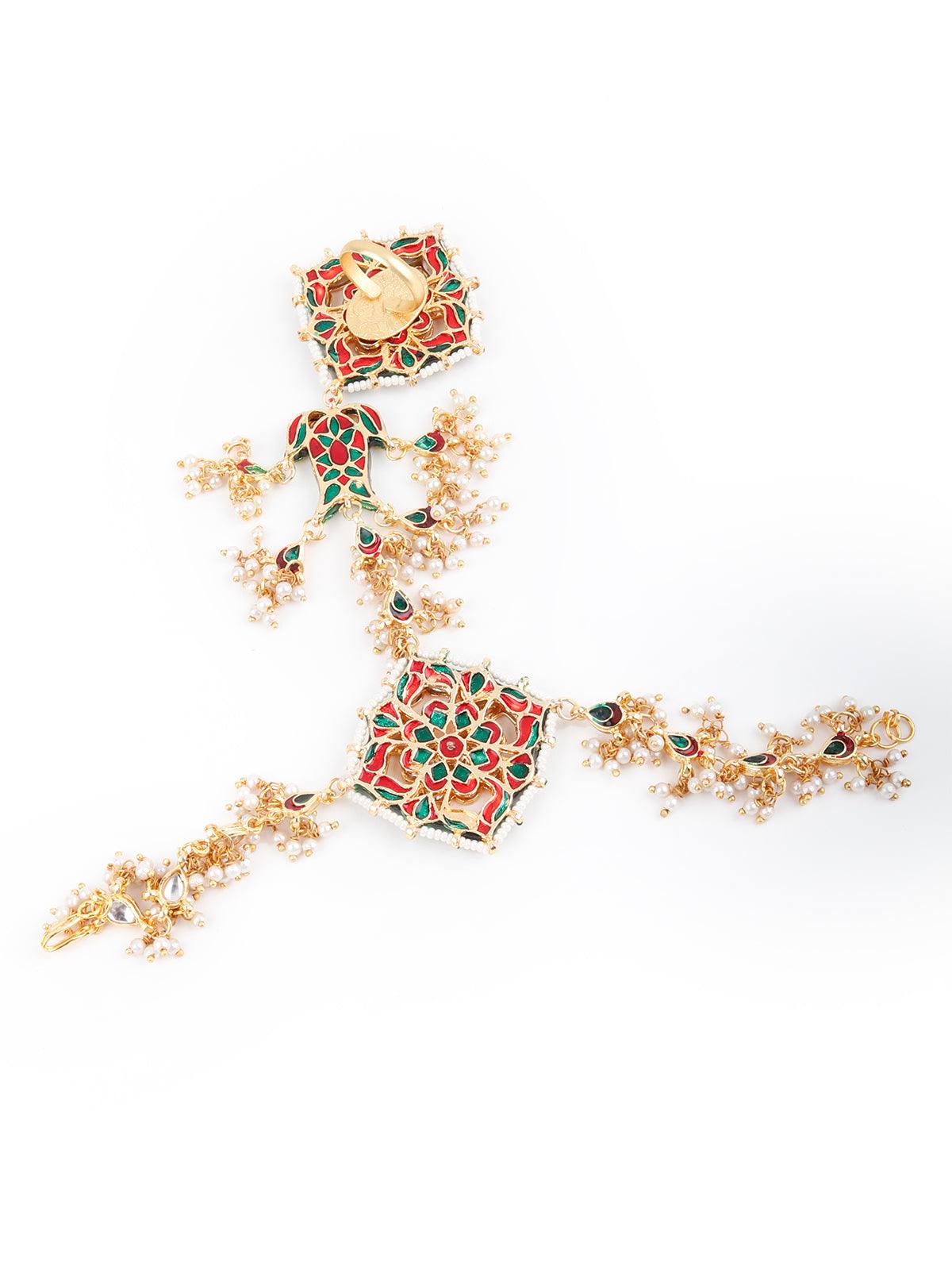 Cachet Kundan And Pearl Bracelet - Odette