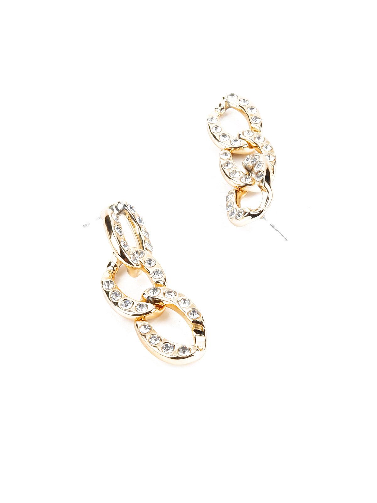 Callidora Golden Metallic Dangle Earrings - Odette