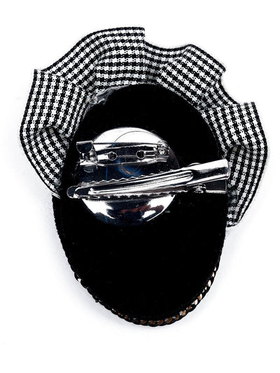 Checkered Black And White Picture Themed Brooch - Odette