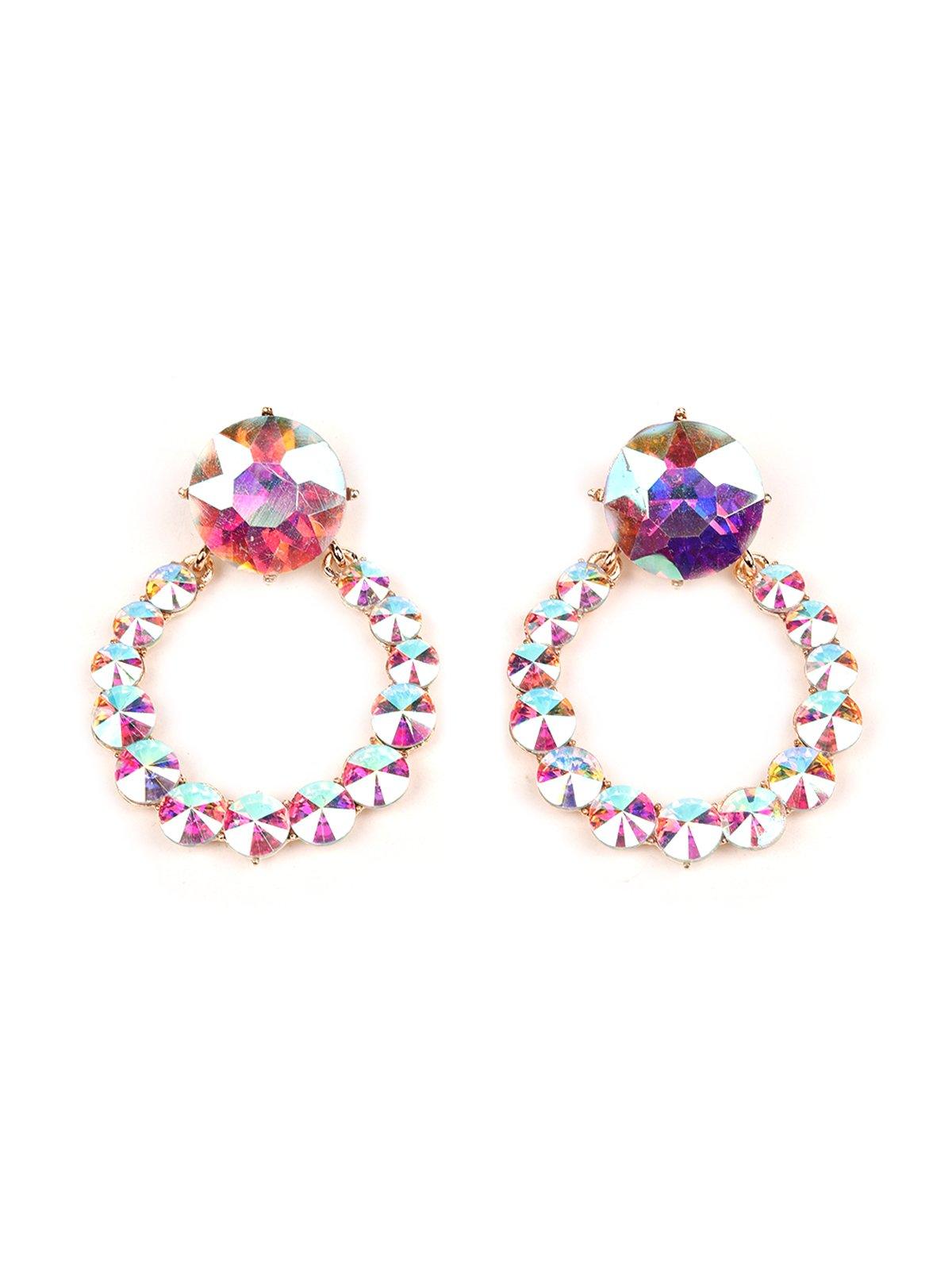 Chrome crystal hoop earrings - Odette