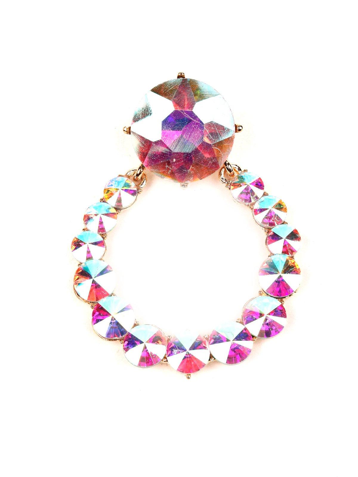 Chrome crystal hoop earrings - Odette
