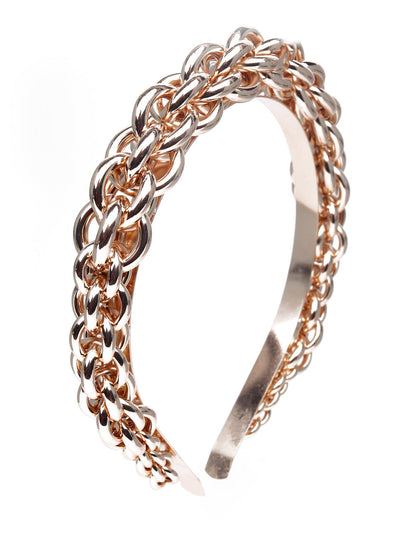 Chunky Gold metallic interlinked hairband - Odette