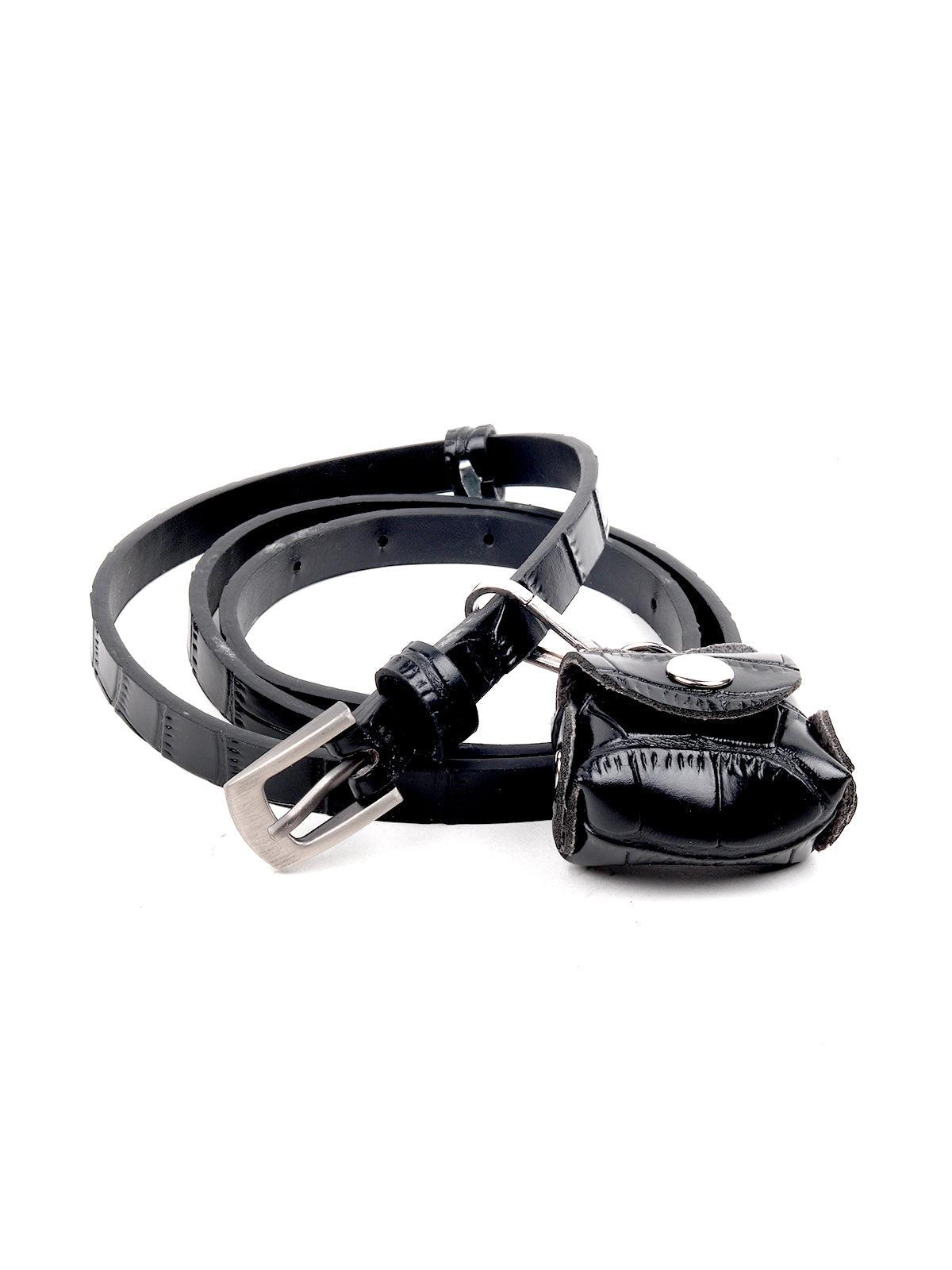 Classic Black croc belt bag - Odette